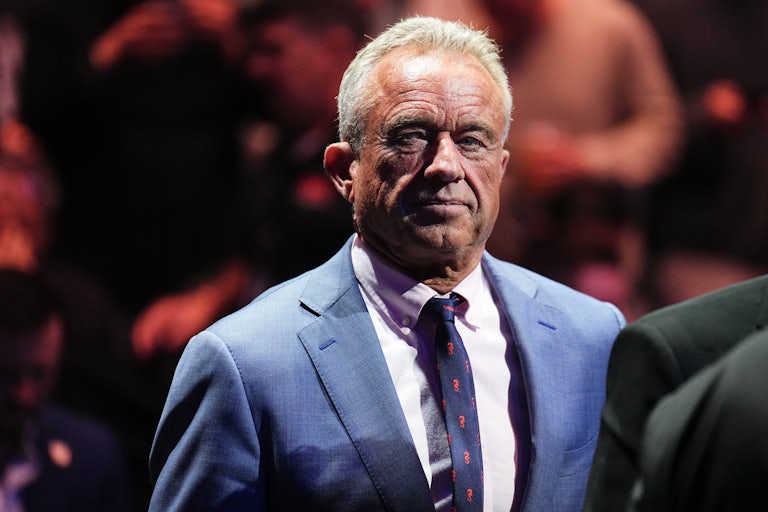 Robert F. Kennedy Jr. looks to the side during a UFC match