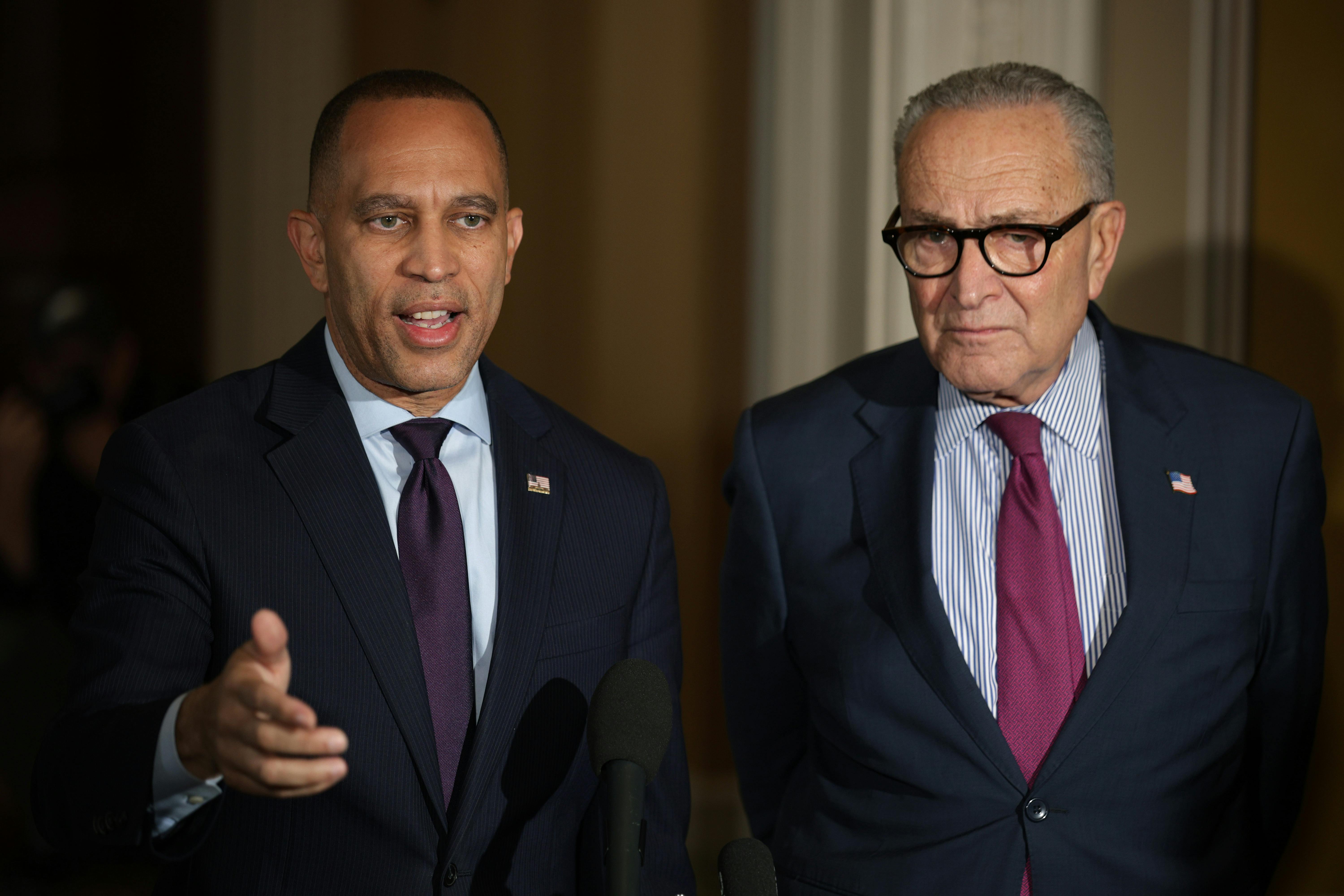 Hakeem Jeffries and Chuck Schumer on Capitol Hill 