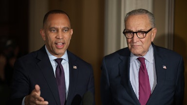 Hakeem Jeffries and Chuck Schumer on Capitol Hill