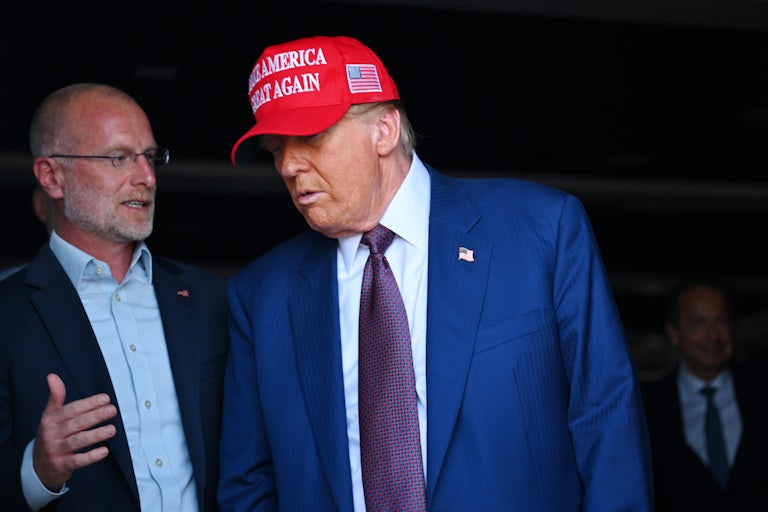 Brendan Carr talks to Donald Trump