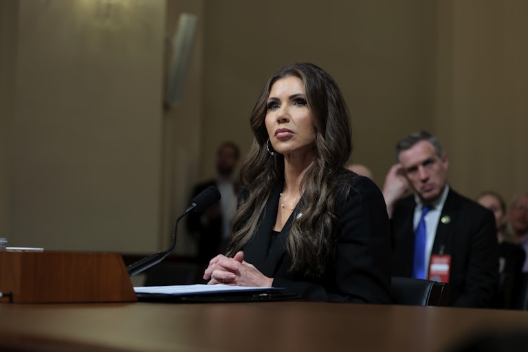 Homeland Security Secretary Kristi Noem testifies in Congress.