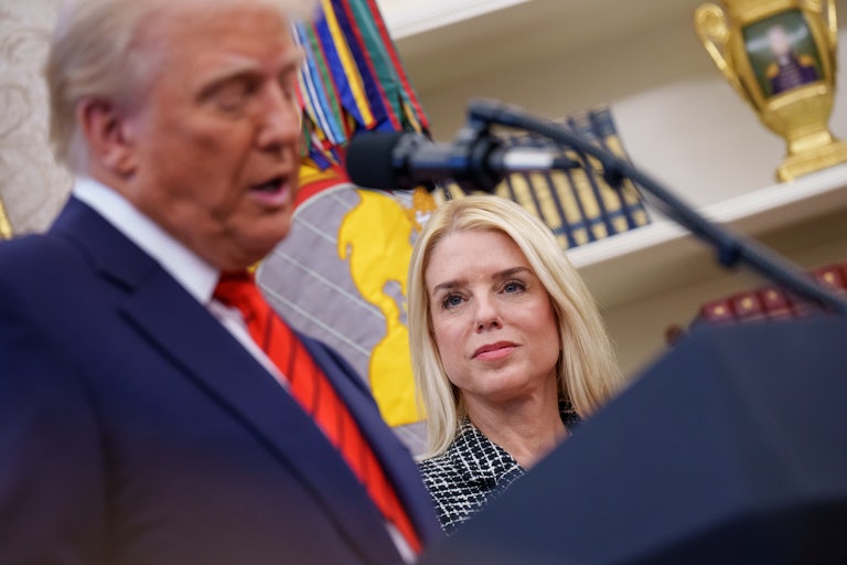 Trump and Attorney General Pam Bondi in the Oval Office