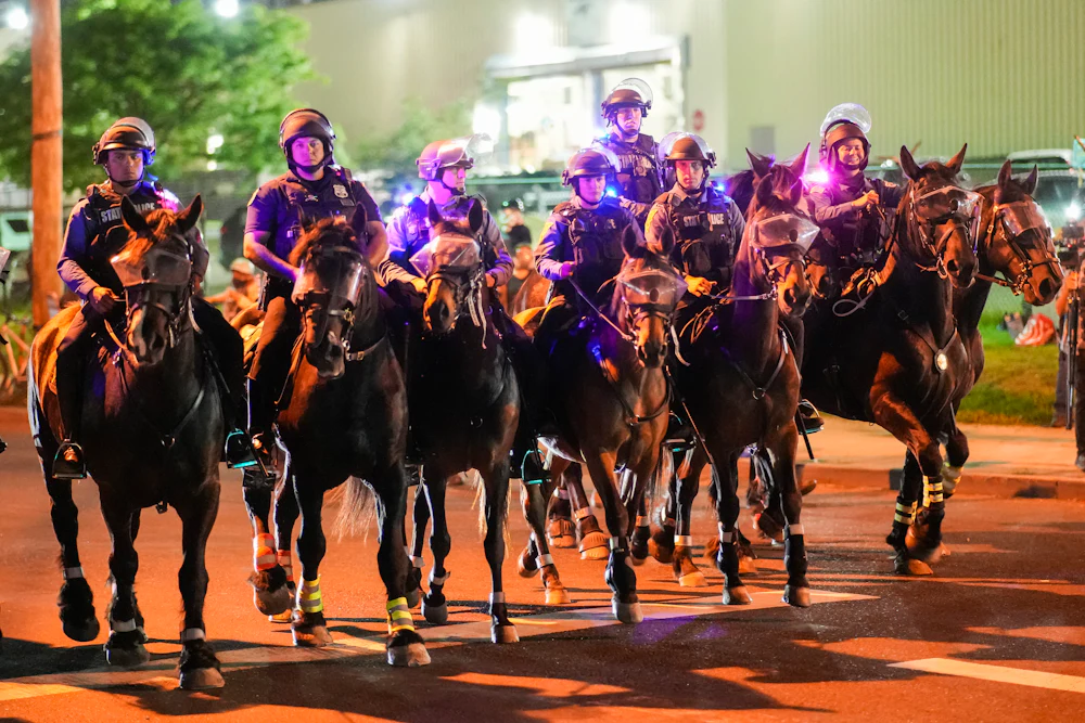 New Jersey state police enforcing a curfew