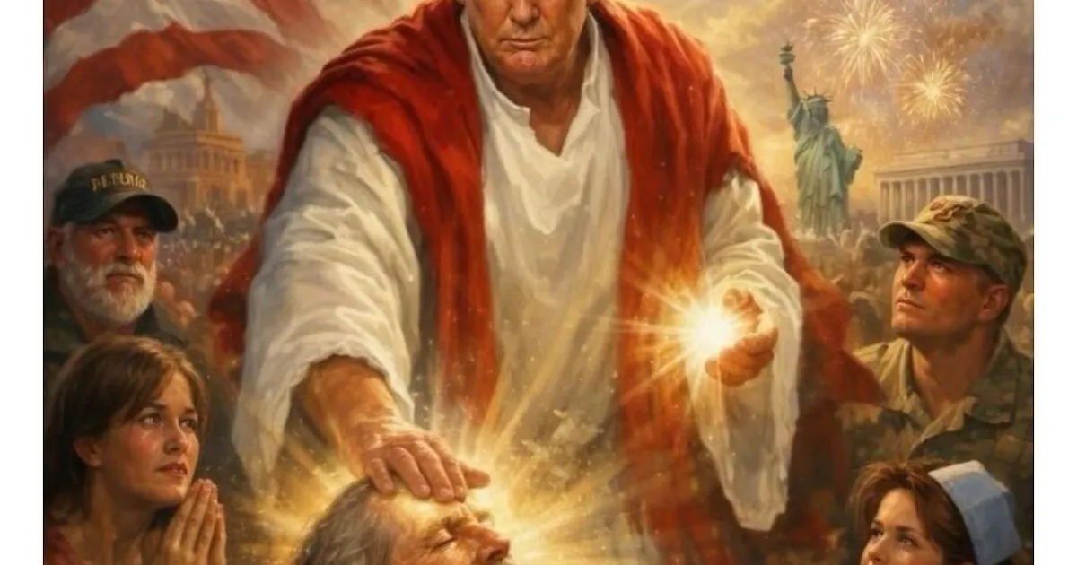 Trump Deletes Photo of Himself as Jesus and Makes Up Pathetic Excuse
