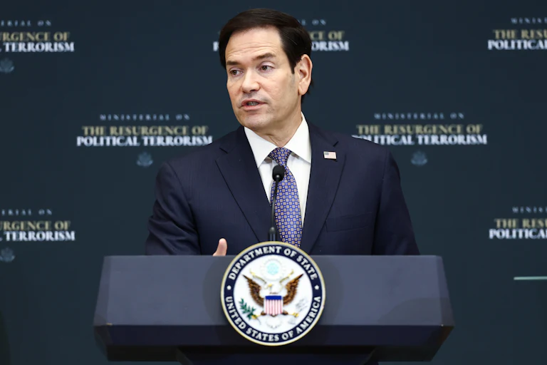 Marco Rubio during the Ministerial on the Resurgence of Political Terrorism at the State Department on July 16