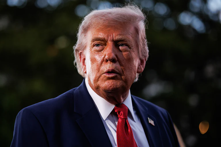 Donald Trump looks sweaty and orange