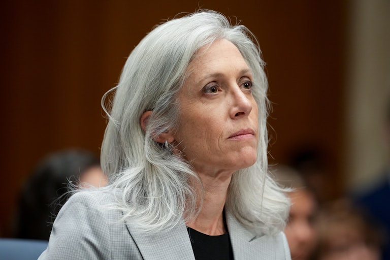 CDC Head Susan Monarez at a committee hearing in Washington D.C.