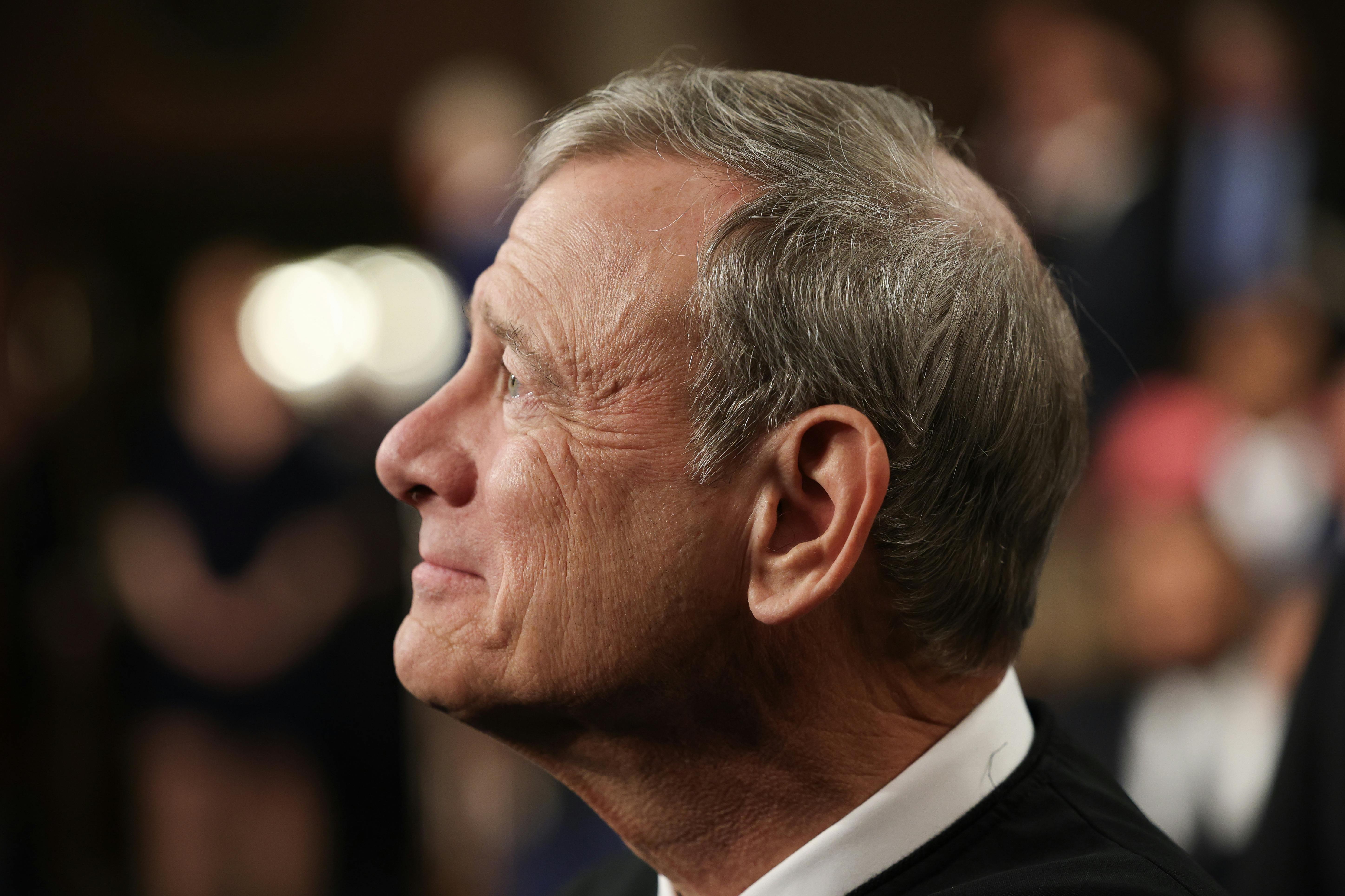 Chief Justice John Roberts attends President Donald Trump’s address to a joint session of Congress.