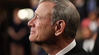 Chief Justice John Roberts attends President Donald Trump’s address to a joint session of Congress.
