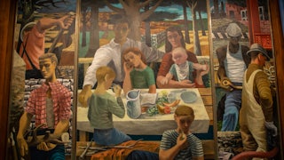 “Reconstruction and the Wellbeing of the Family,” by Philip Guston (1942)