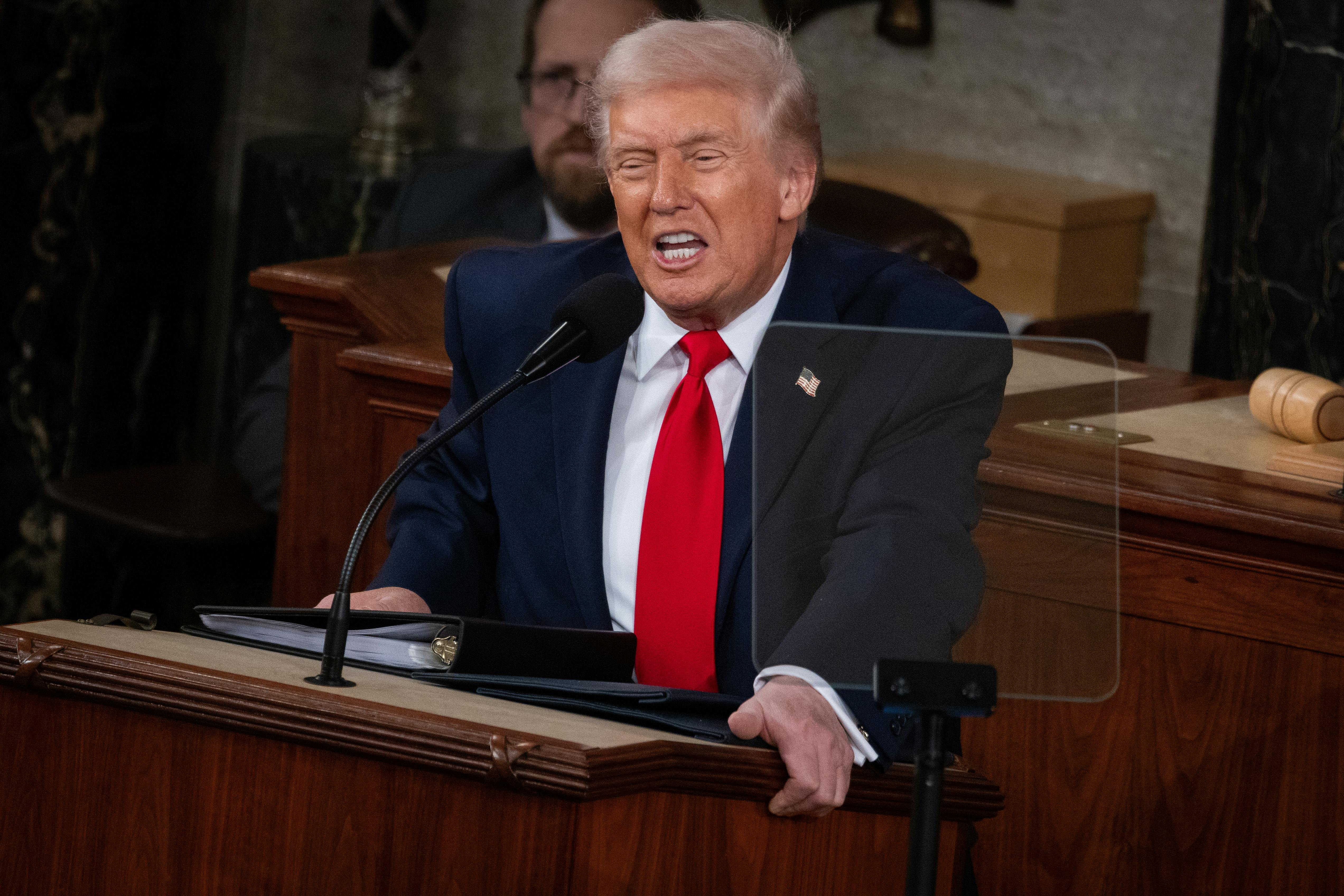 President Donald Trump delivers his State of the Union address to a joint session of Congress.