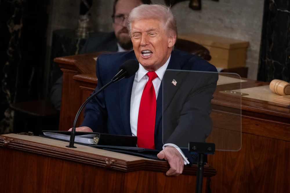 President Donald Trump delivers his State of the Union address to a joint session of Congress.