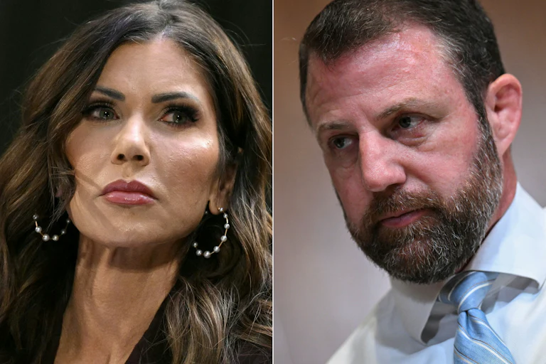 Former Homeland Security Secretary Kristi Noem and U.S. Senator Markwayne Mullin