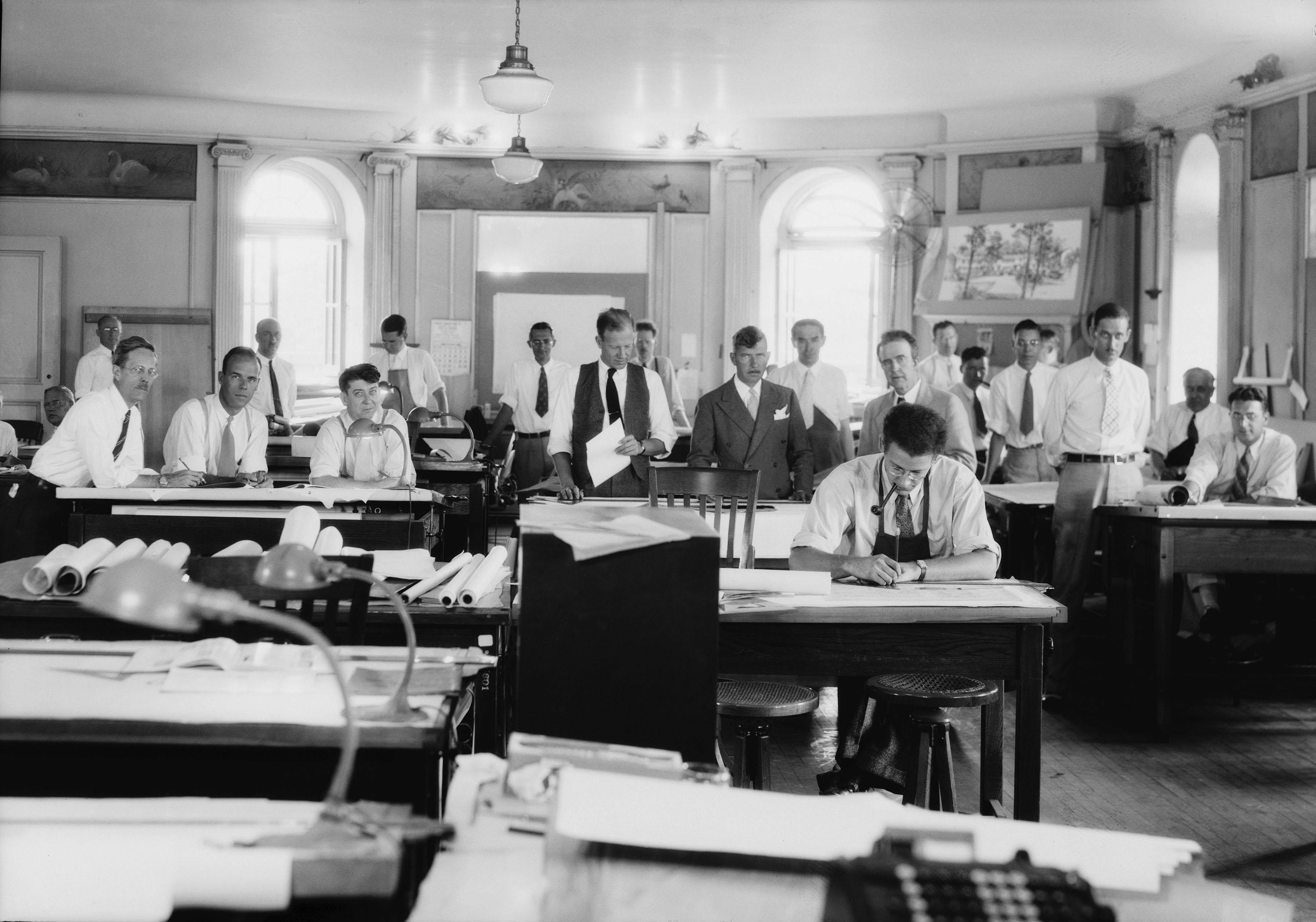 New Deal architects and draftsmen in 1936