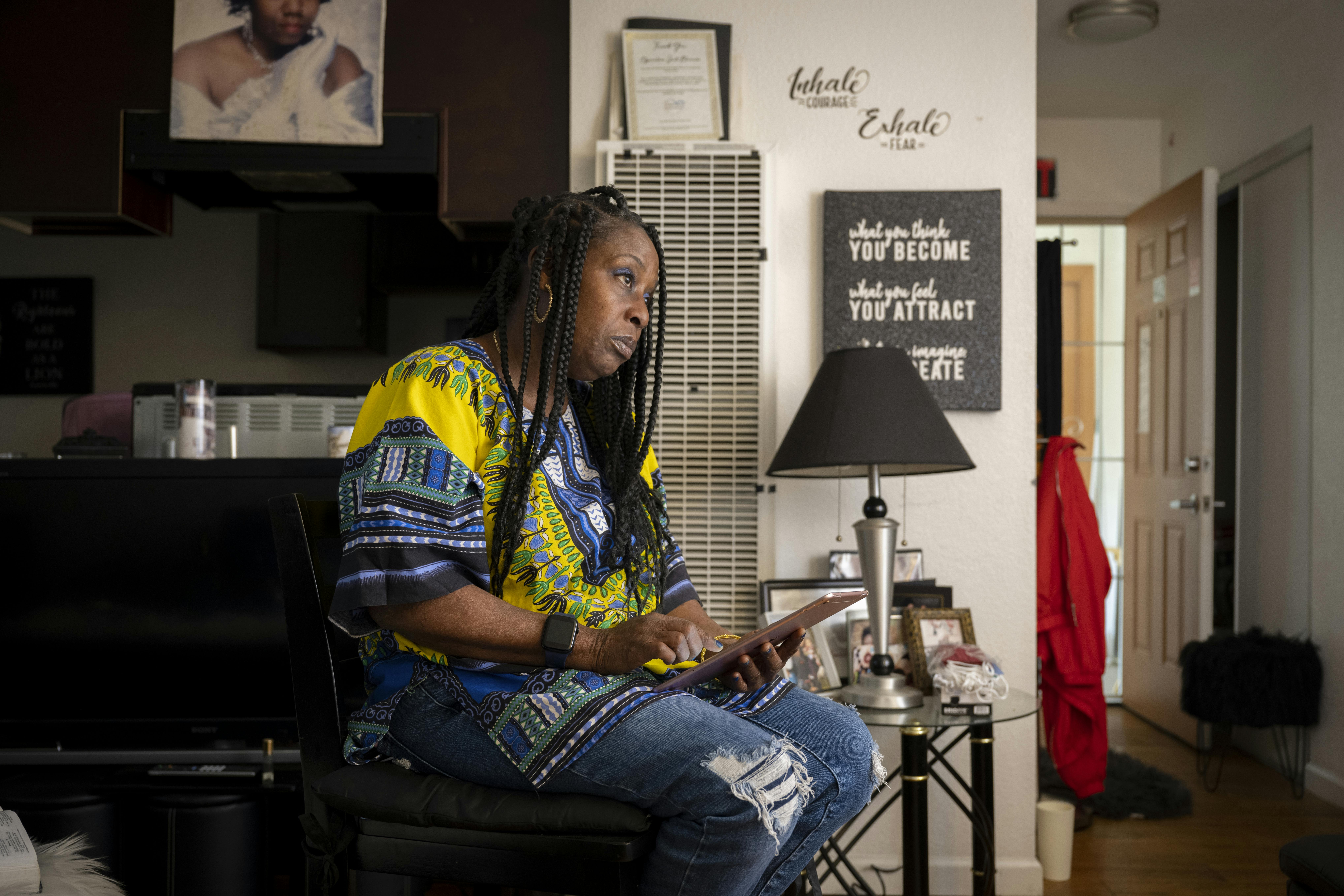 Evette Gilard at her home at the low-income Casa Blanca Apartments 