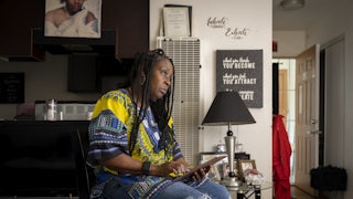 Evette Gilard at her home at the low-income Casa Blanca Apartments