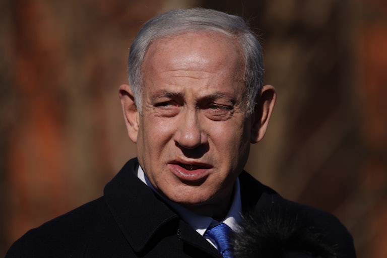 Israeli Prime Minister Benjamin Netanyahu makes a weird face in the sun