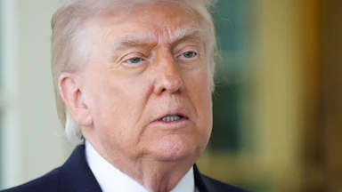 President Donald Trump grimaces