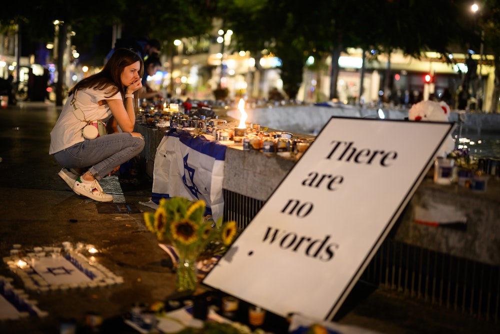 A candle vigil in Tel Aviv for those killed or taken hostage by Hamas
