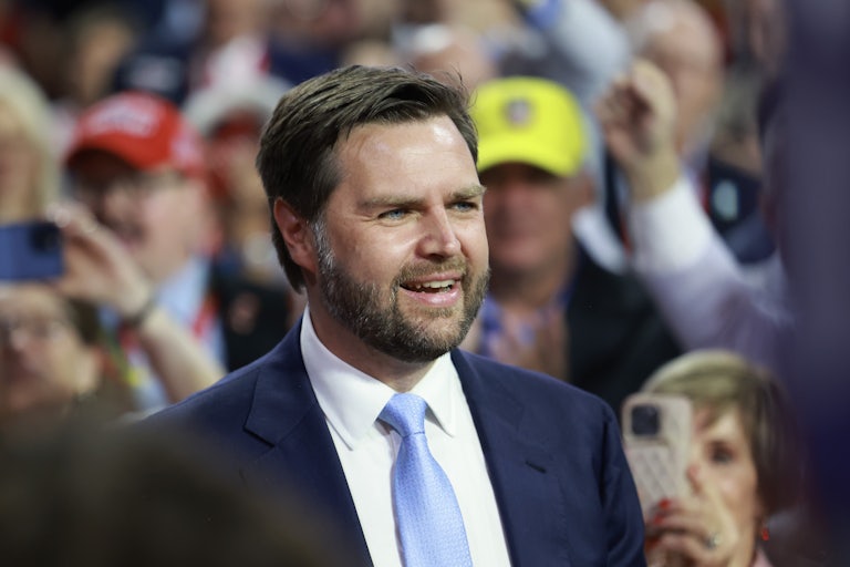 J.D. Vance smiles while at the Republican National Convention
