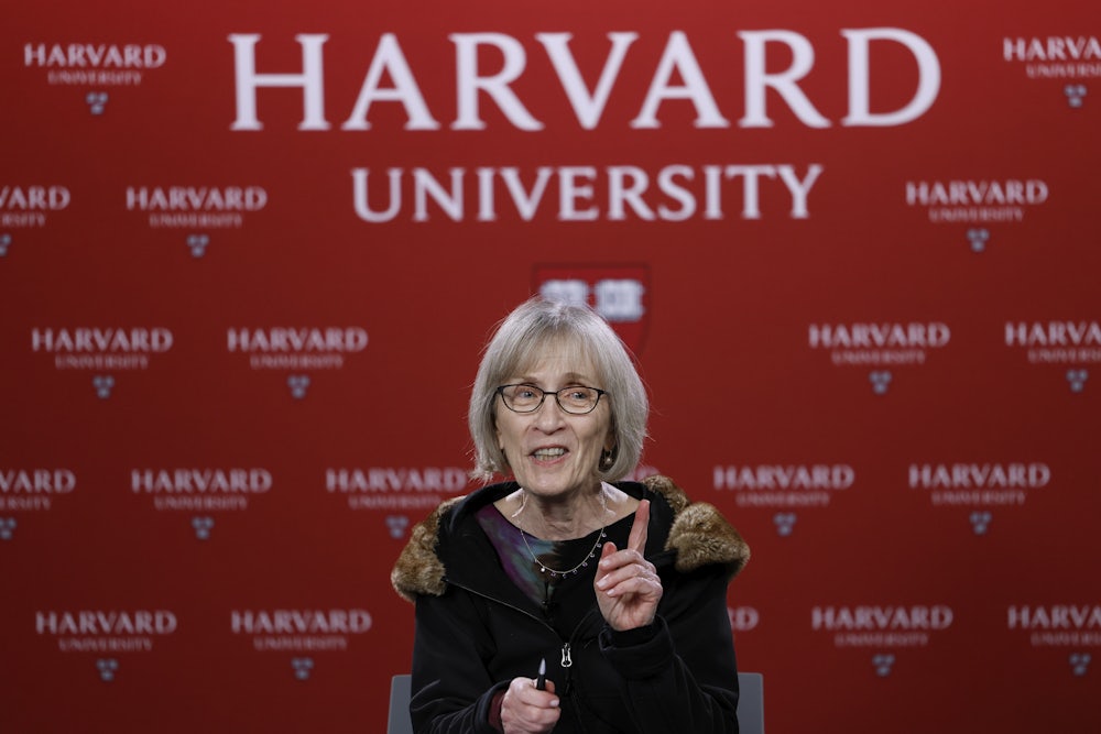 Harvard professor Claudia Goldin speaks during a press conference