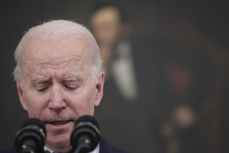 A close-up of President Joe Biden.