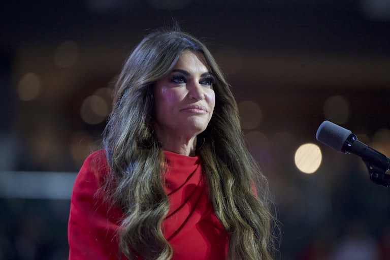 Kimberly Guilfoyle stands on stage at the Republican National Convention