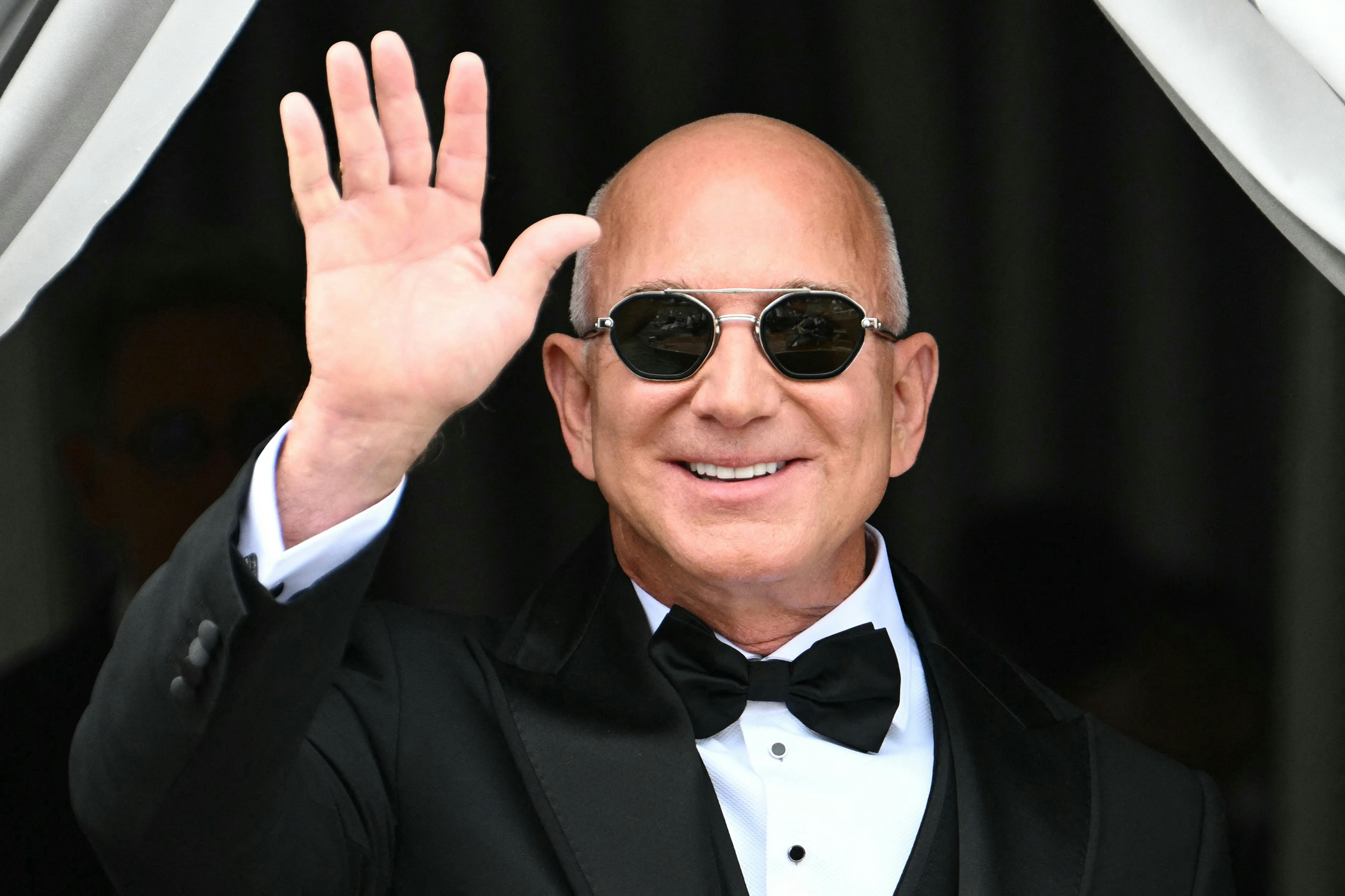 Amazon’s founder Jeff Bezos on his wedding day in Venice