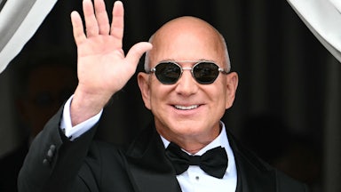 Amazon’s founder Jeff Bezos on his wedding day in Venice