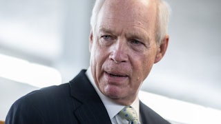 Senator Ron Johnson speaks to reporters in the Capitol