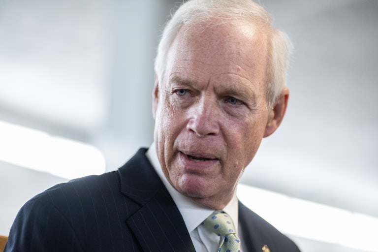 Senator Ron Johnson speaks to reporters in the Capitol