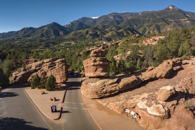Aerial view of Garden of the Gods in Colorado Springs