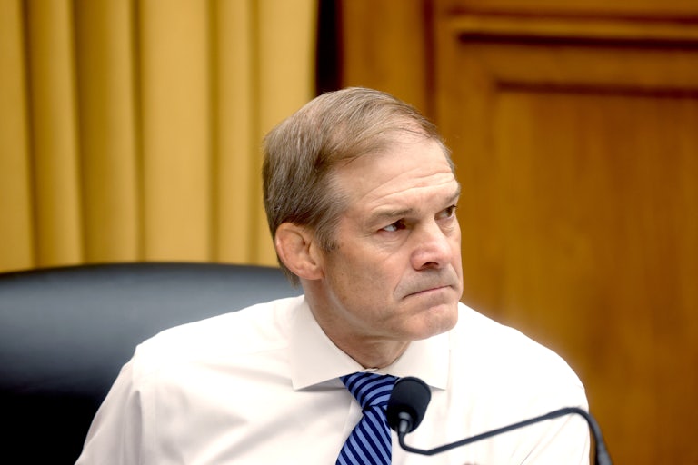 Jim Jordan frowns during a congressional hearing