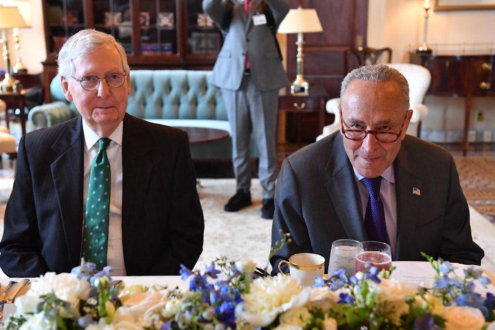 Chuck Schumer and Mitch McConnell during a lunch at the U.S. Capitol