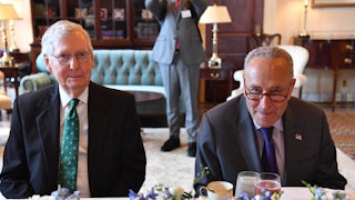 Chuck Schumer and Mitch McConnell during a lunch at the U.S. Capitol