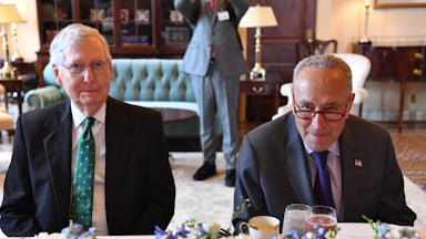 Chuck Schumer and Mitch McConnell during a lunch at the U.S. Capitol