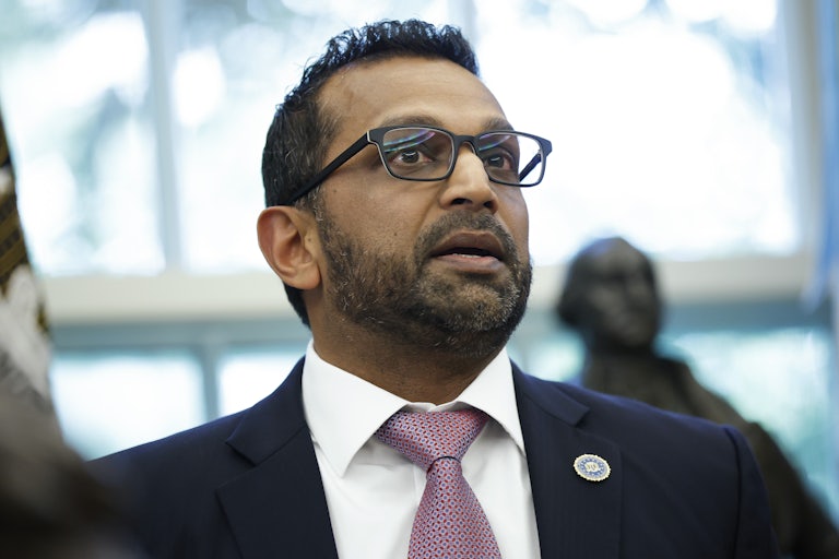FBI Director Kash Patel speaks while standing in the Oval Office