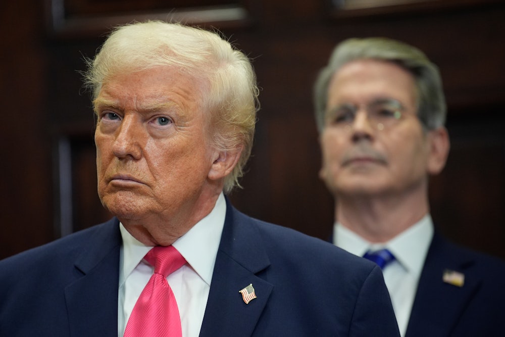 Trump with Scott Bessent, the Treasury secretary