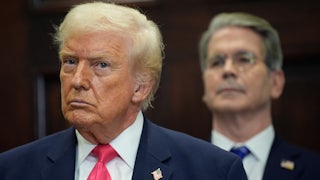 Trump with Scott Bessent, the Treasury secretary