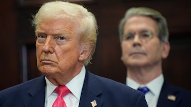 Trump with Scott Bessent, the Treasury secretary