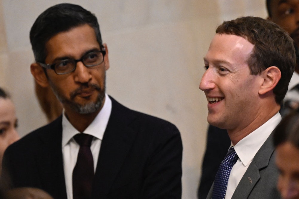 Meta CEO Mark Zuckerberg and Google CEO Sundar Pichai at the U.S. Capitol