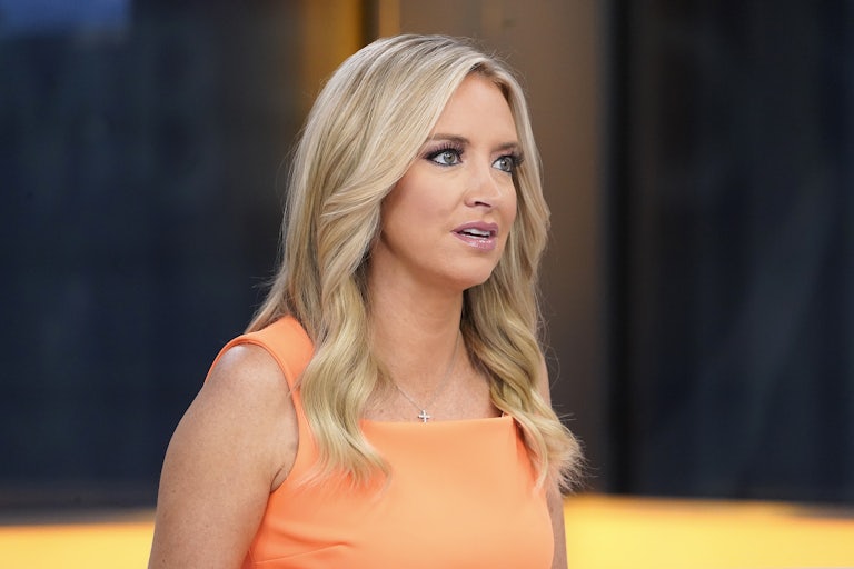 Kayleigh McEnany sits and looks off-camera