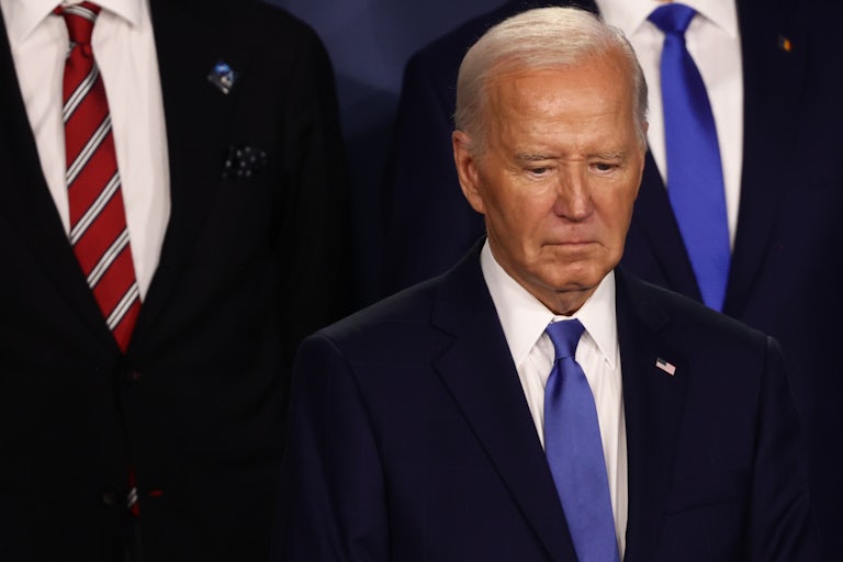 Joe Biden looks down