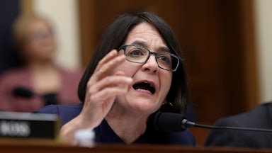 Representative Becca Balint gestures and speaks during a House committee hearing