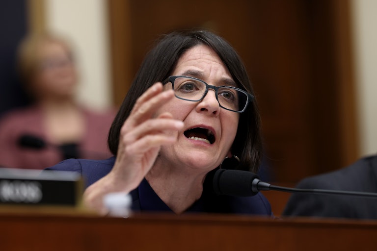 Representative Becca Balint gestures and speaks during a House committee hearing