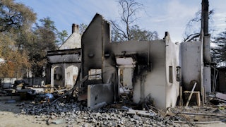 A burned-out home in Altadena, California, after the Eaton Fire swept through the area in early February.