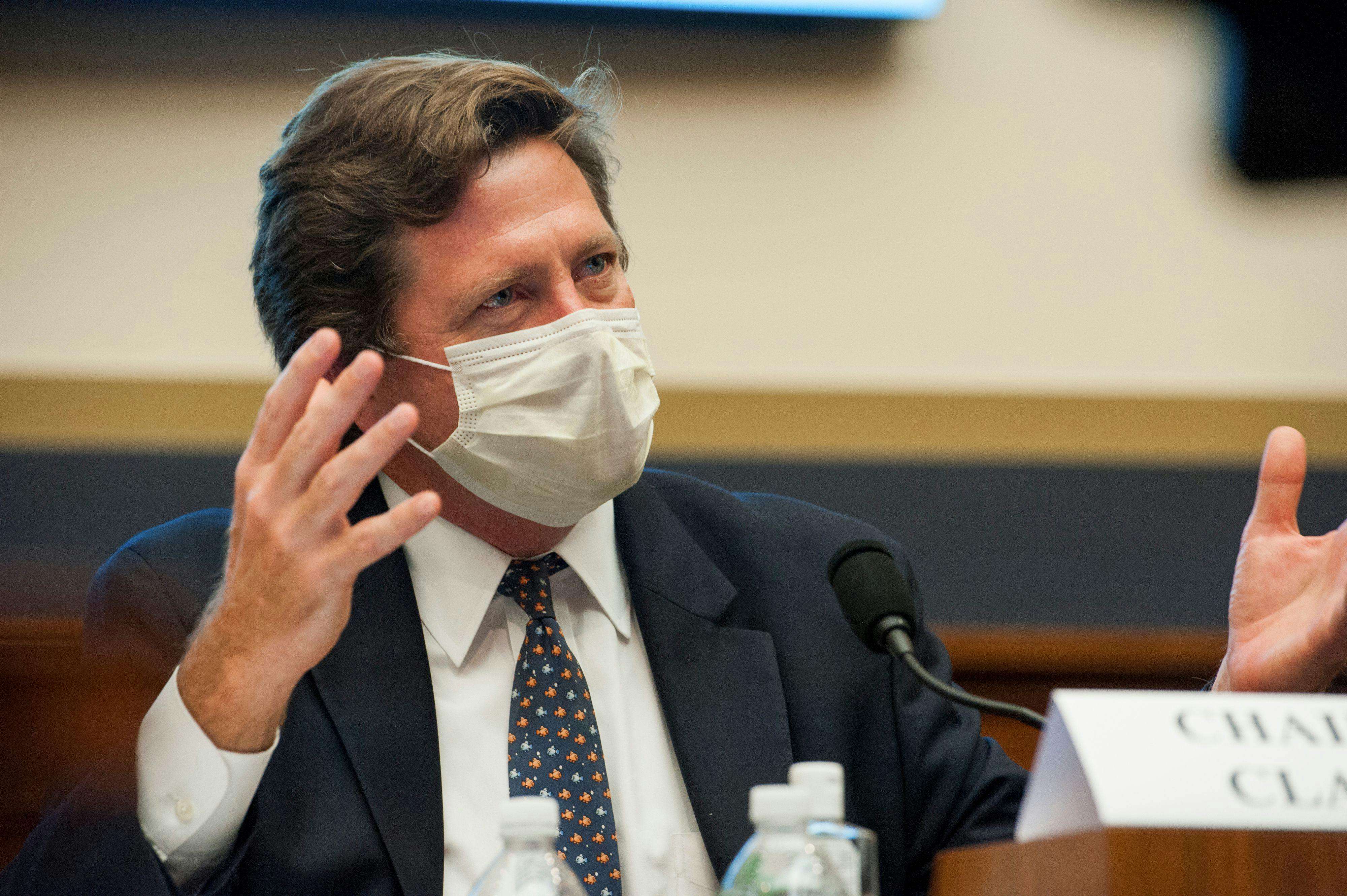 U.S. Securities and Exchange Commission Chairman Jay Clayton testifies before a House Committee on Financial Services.