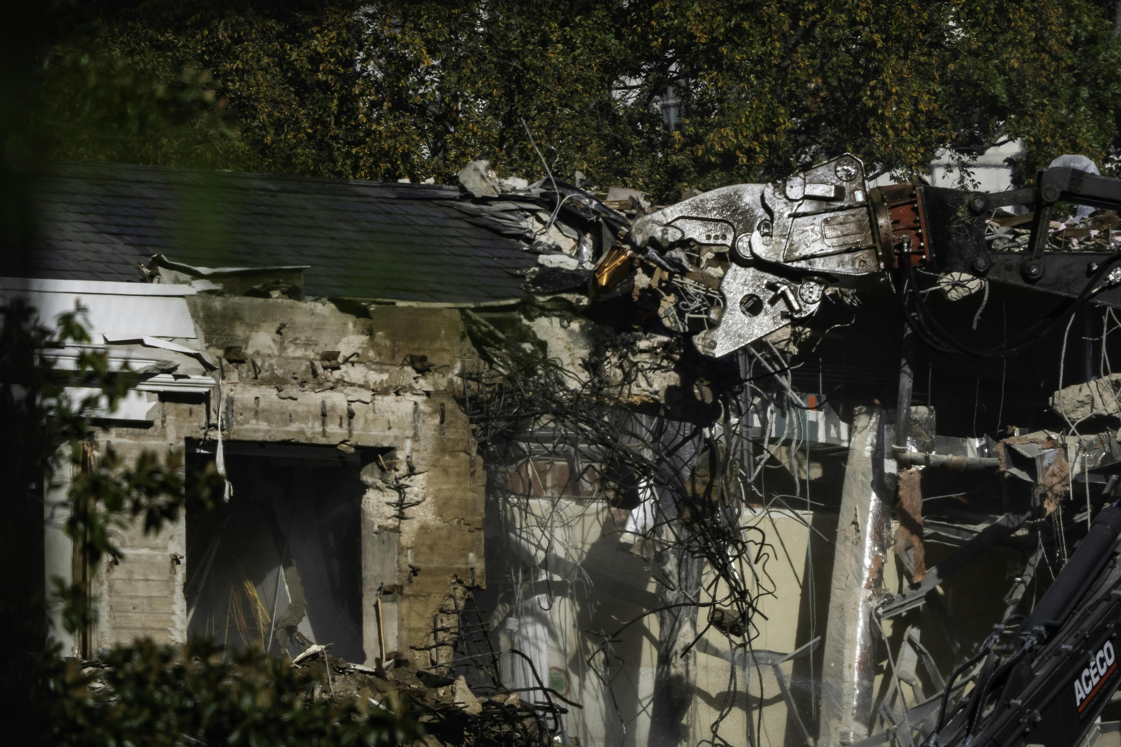 The East Wing of the White House is demolished