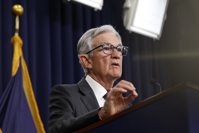 Federal Reserve Chair Jerome Powell gives a press conference
