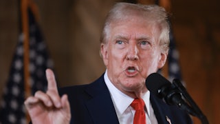 Donald Trump points a finger